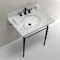 Fauceture KVPB3022M80 30" Console Sink with Brass Legs (8-Inch, 3 Hole), Marble White/Matte Black KVPB3022M80 - alternate 6